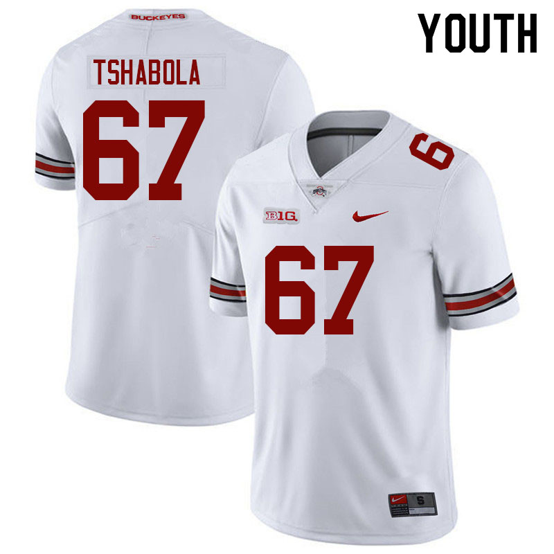 Ohio State Buckeyes Tegra Tshabola Youth #67 White Authentic Stitched College Football Jersey